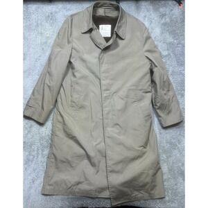 Vintage London Fog Maincoats Trench‎ Coat Men's 44L LONG Gray Sherpa Lined